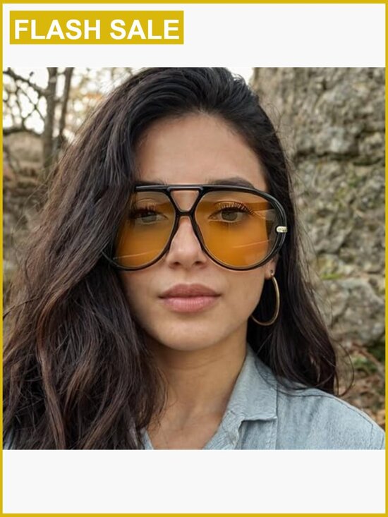 Oversized Pilot Shield Sunglasses Women Luxury Trendy Big Frame Eyewear